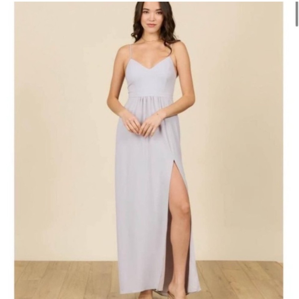 Park & Fifth Size 8 Dove Grey Wedding Bridesmaid Dress Wedding Guest Maxi